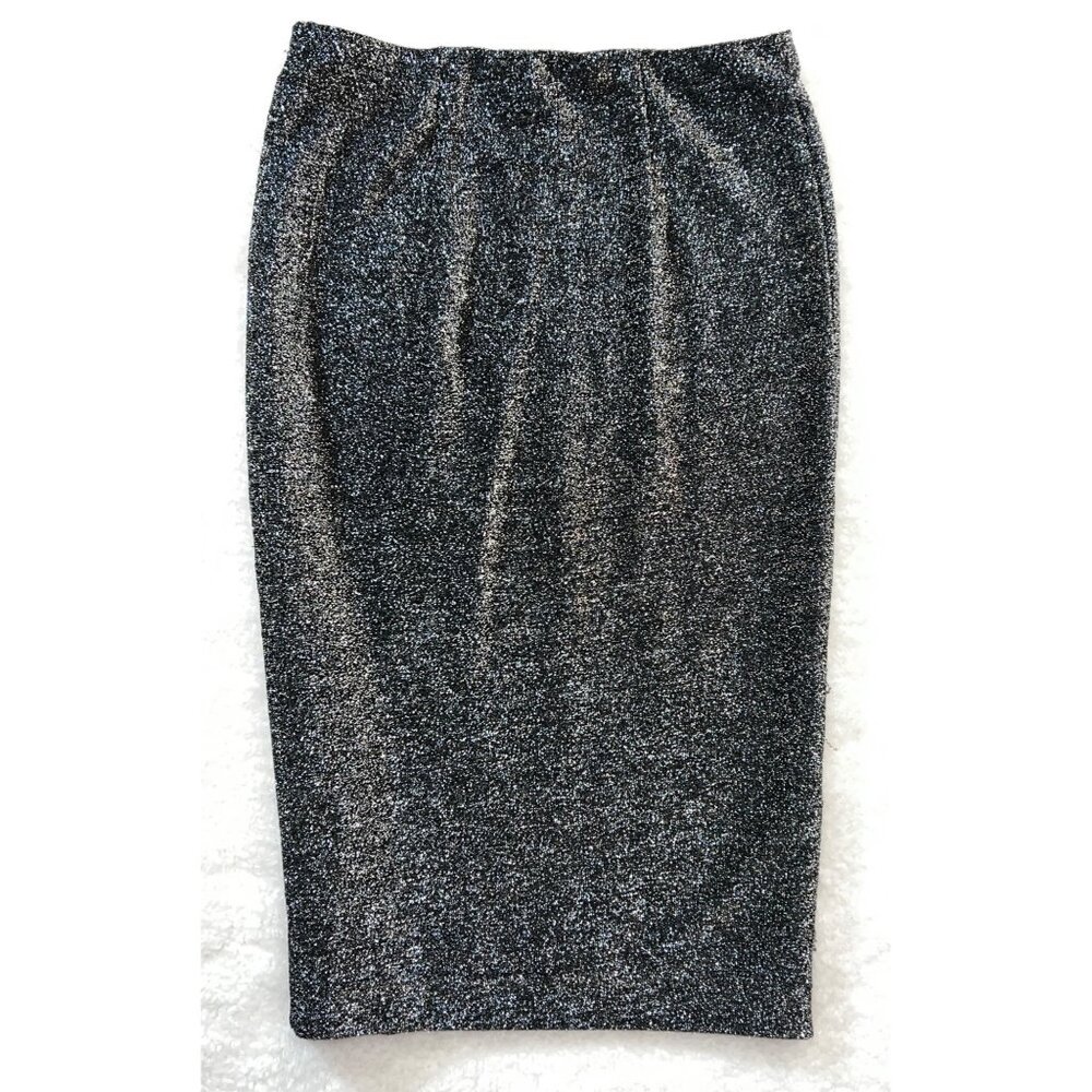 Express Black & Silver Glitter Pencil Skirt Womens XS/TP - Picture 2 of 5